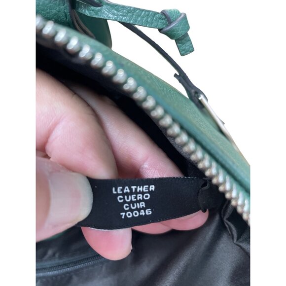 Tahari Womans Green Pebbled Leather Tote HandBag Silver Charm SKU 9355 - Picture 14 of 16